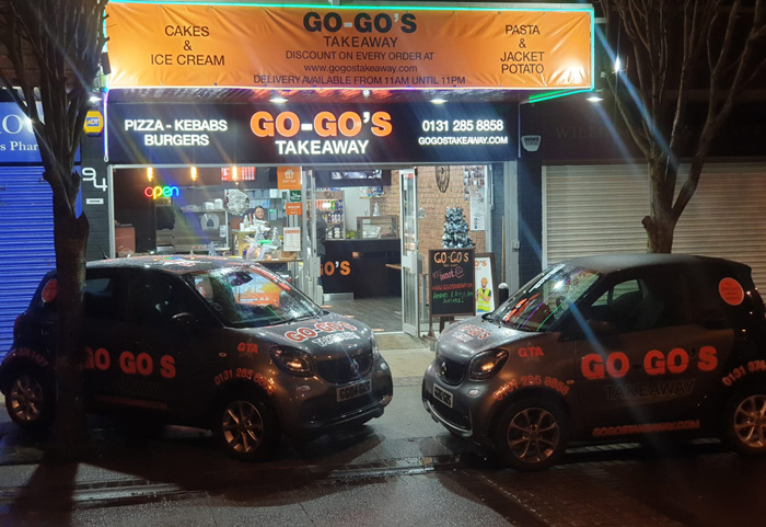 Go Go's Takeaway Edinburgh delivery cars